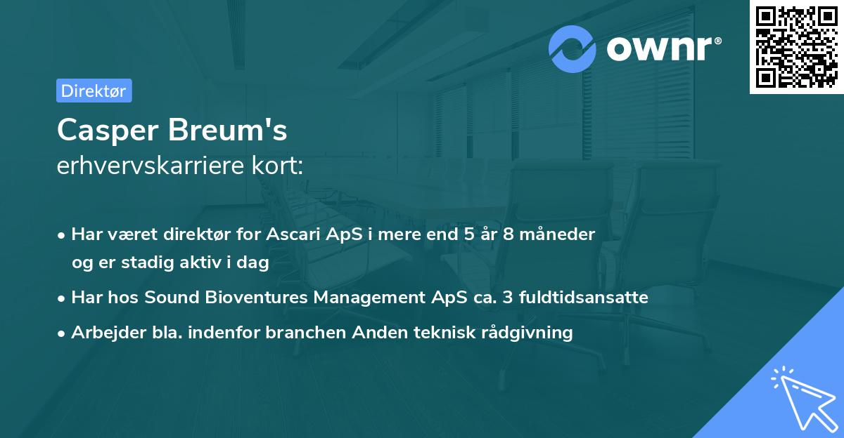 Casper Breum's erhvervskarriere kort