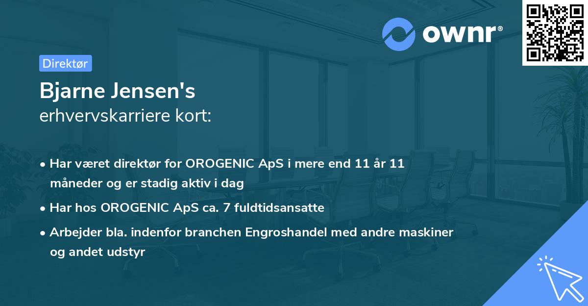 Bjarne Jensen's erhvervskarriere kort
