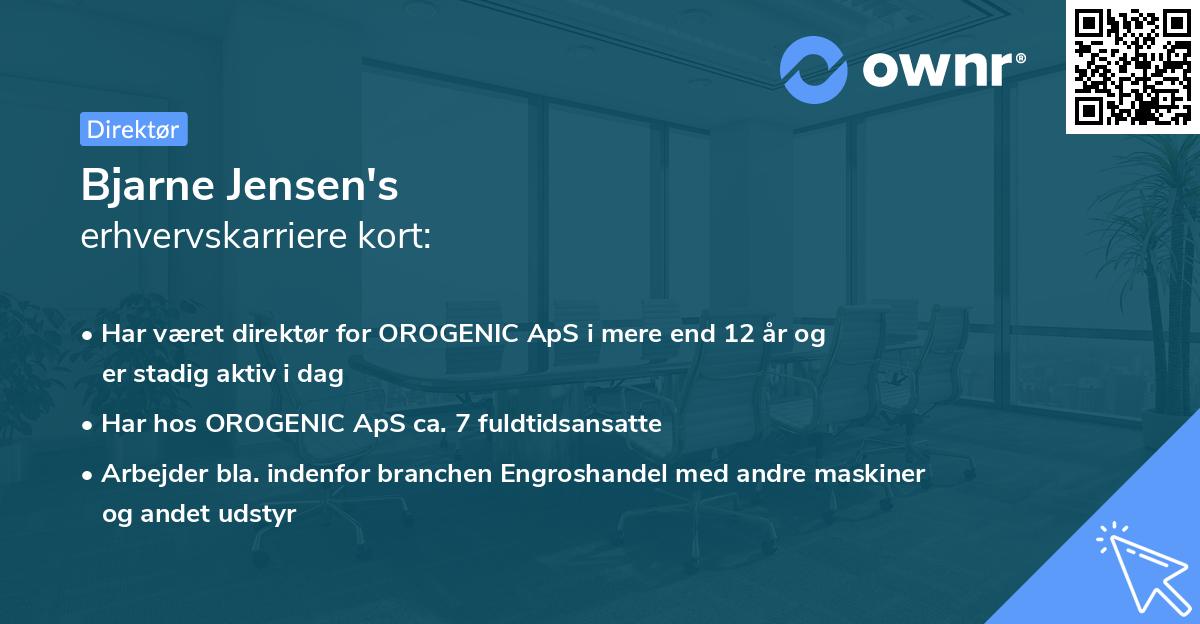 Bjarne Jensen's erhvervskarriere kort