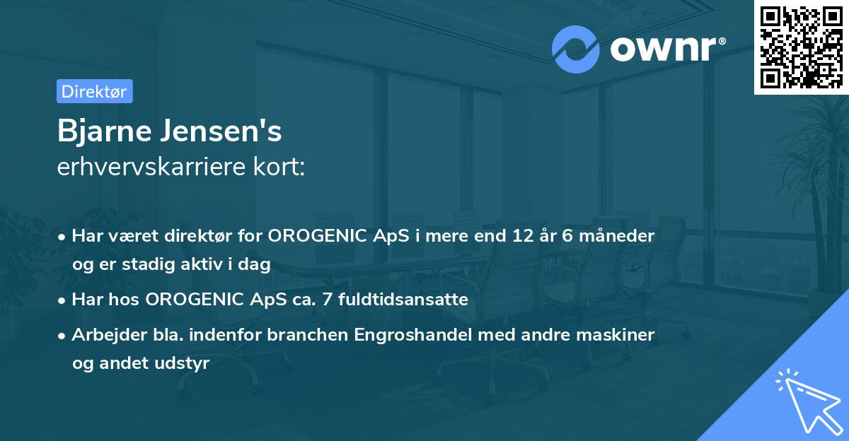Bjarne Jensen's erhvervskarriere kort
