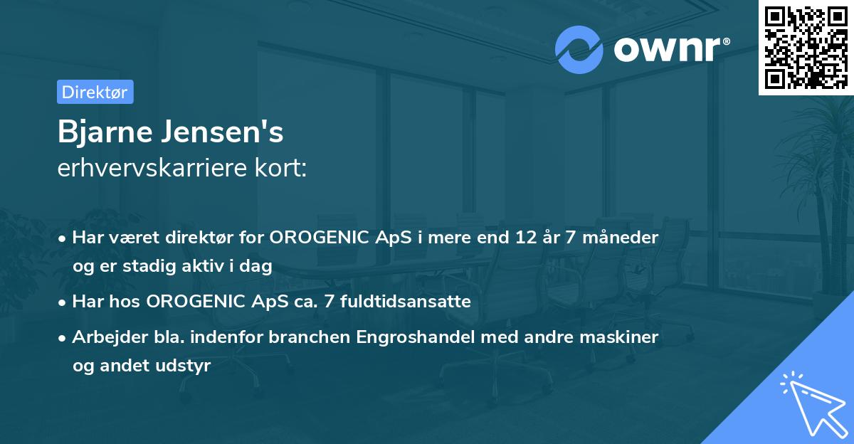 Bjarne Jensen's erhvervskarriere kort