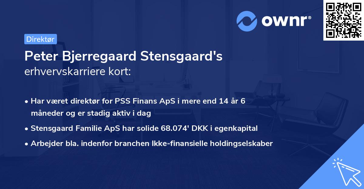 Peter Bjerregaard Stensgaard's erhvervskarriere kort