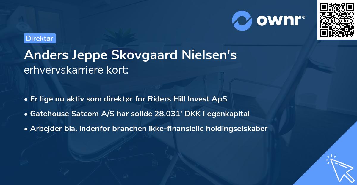 Anders Jeppe Skovgaard Nielsen's erhvervskarriere kort