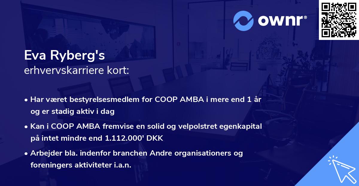 Eva Ryberg's erhvervskarriere kort