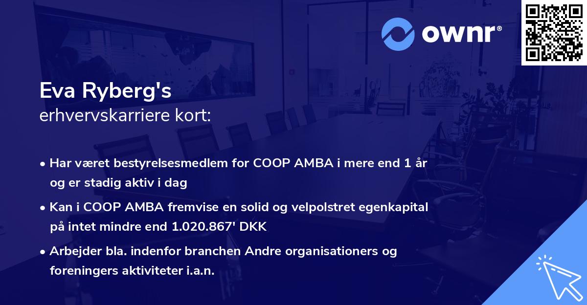 Eva Ryberg's erhvervskarriere kort