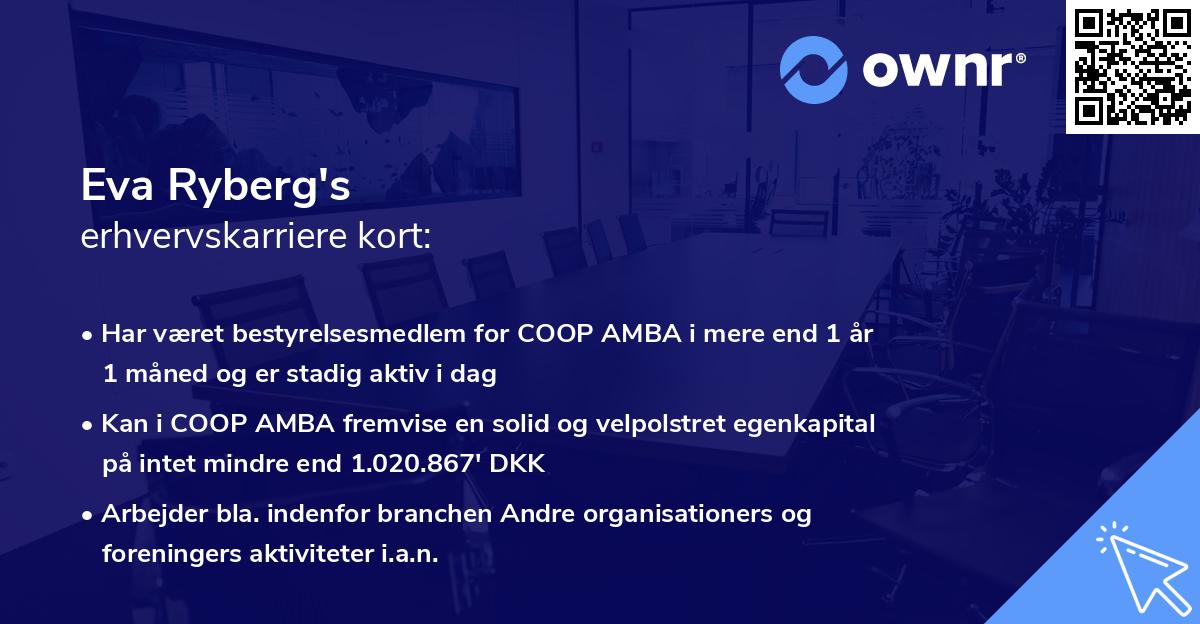 Eva Ryberg's erhvervskarriere kort