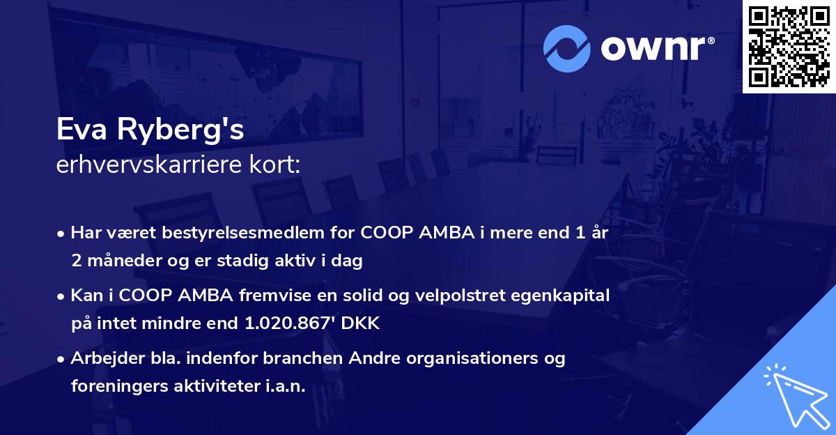 Eva Ryberg's erhvervskarriere kort