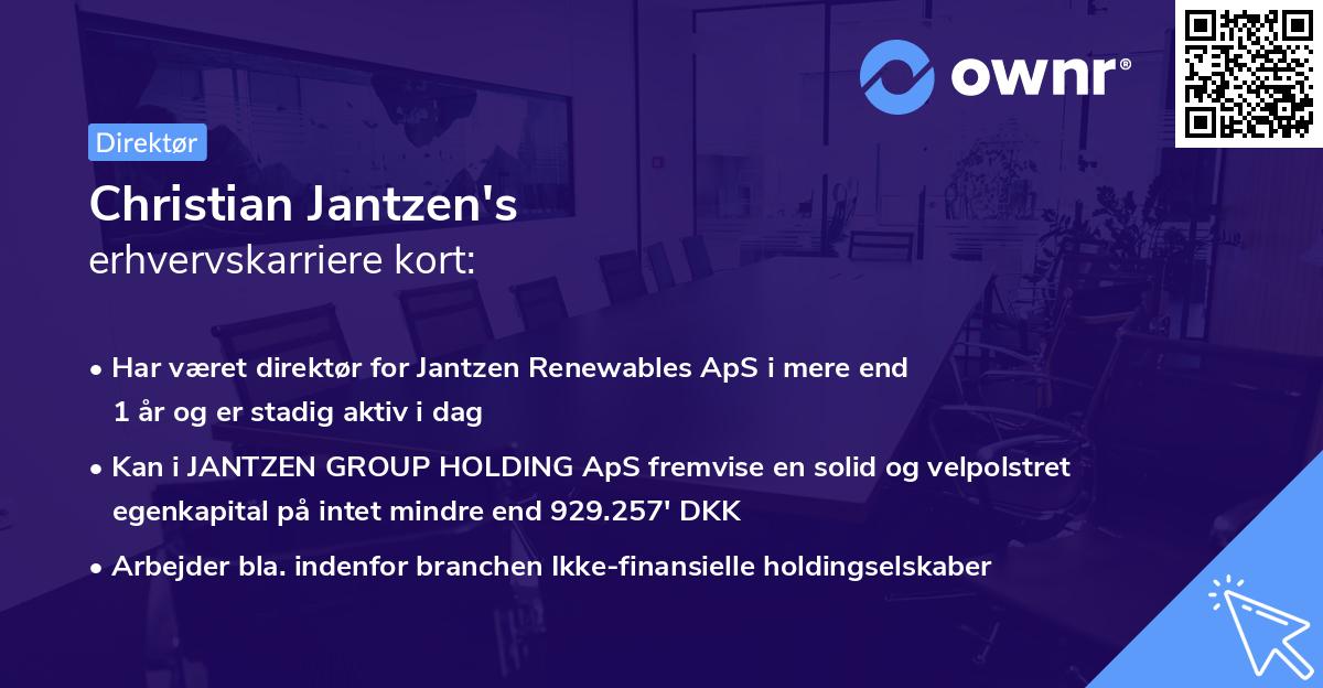 Christian Jantzen's erhvervskarriere kort