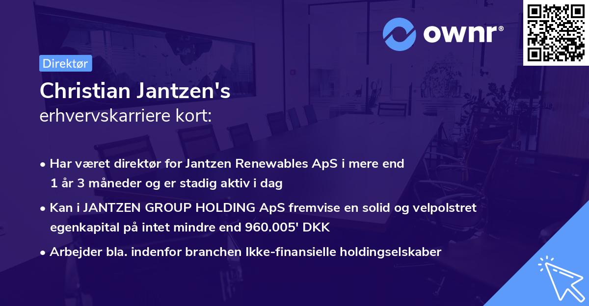 Christian Jantzen's erhvervskarriere kort