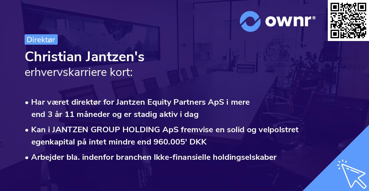 Christian Jantzen's erhvervskarriere kort