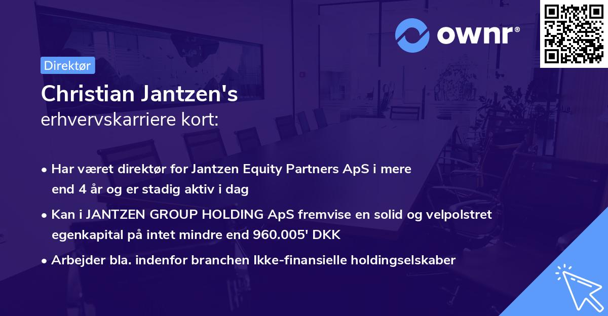 Christian Jantzen's erhvervskarriere kort