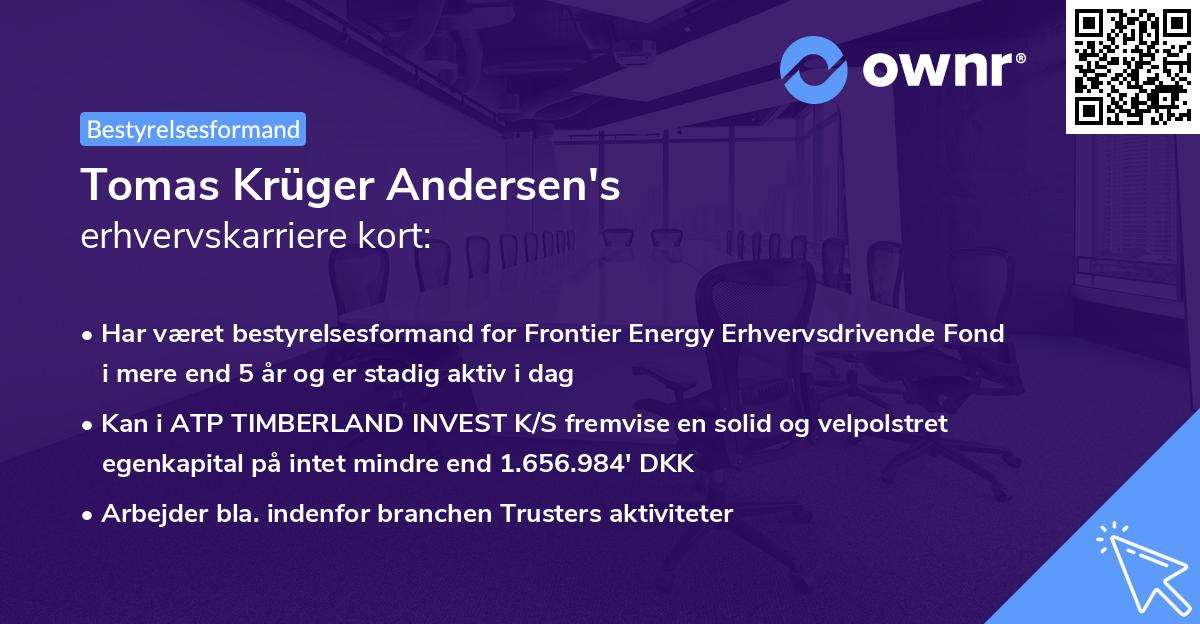 Tomas Krüger Andersen's erhvervskarriere kort