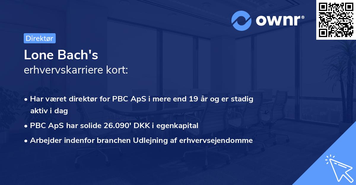 Lone Bach's erhvervskarriere kort
