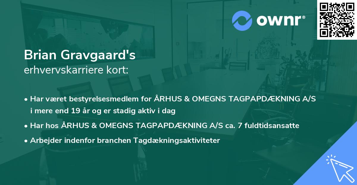 Brian Gravgaard's erhvervskarriere kort