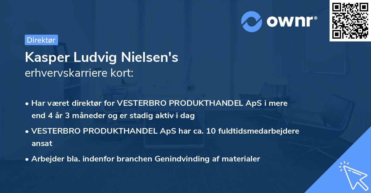 Kasper Ludvig Nielsen's erhvervskarriere kort