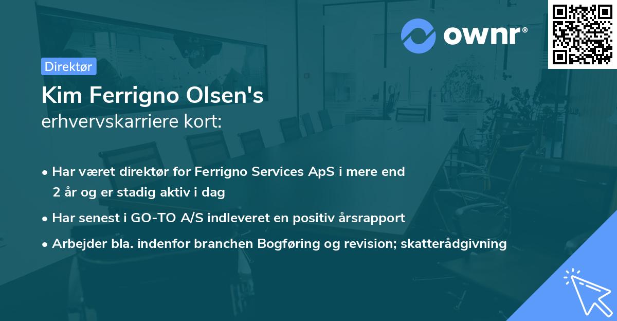Kim Ferrigno Olsen's erhvervskarriere kort