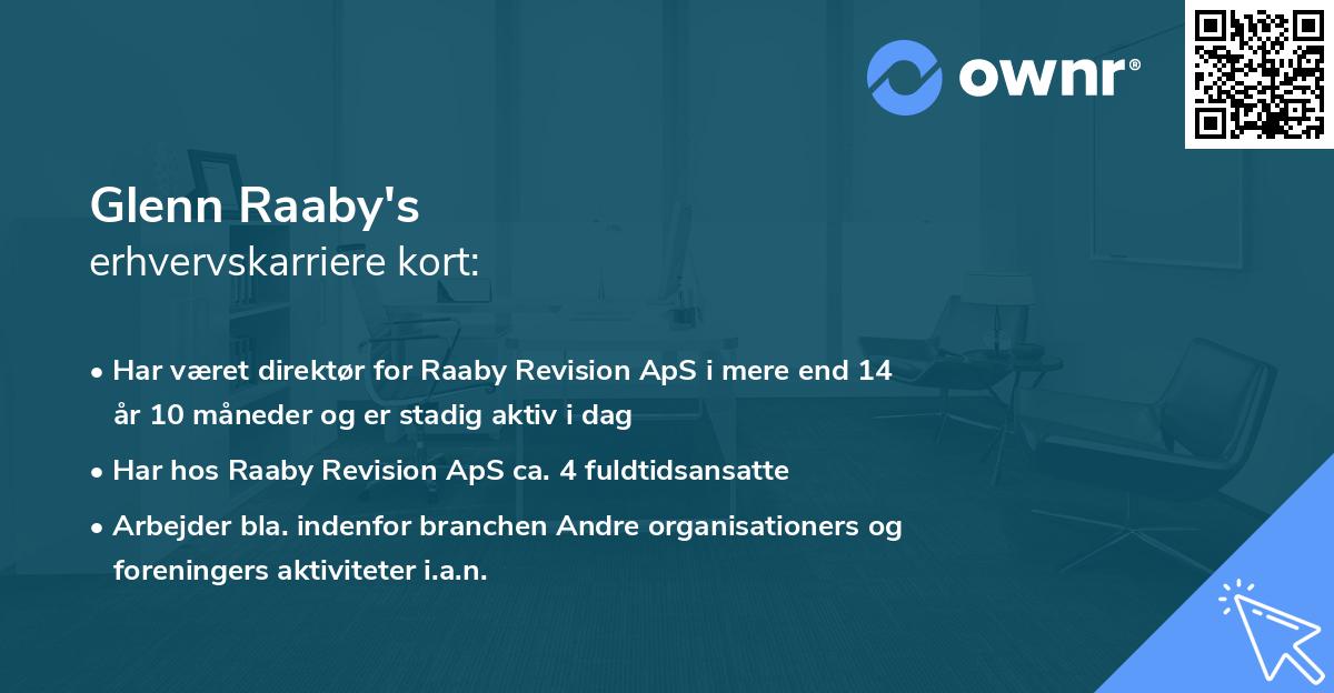 Glenn Raaby's erhvervskarriere kort