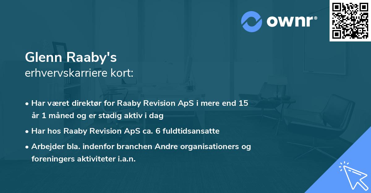 Glenn Raaby's erhvervskarriere kort