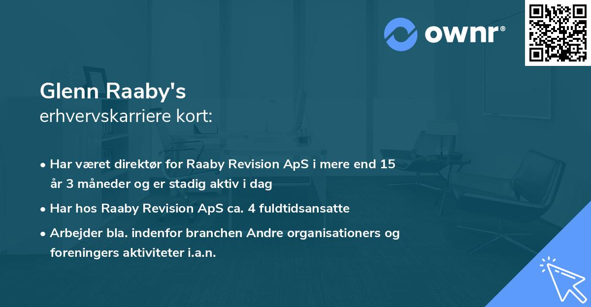Glenn Raaby's erhvervskarriere kort
