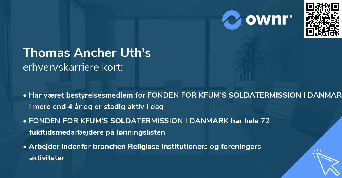 Thomas Ancher Uth's erhvervskarriere kort