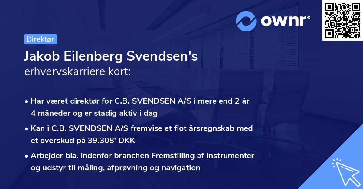 Jakob Eilenberg Svendsen's erhvervskarriere kort