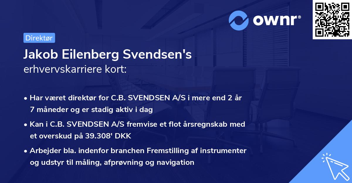 Jakob Eilenberg Svendsen's erhvervskarriere kort