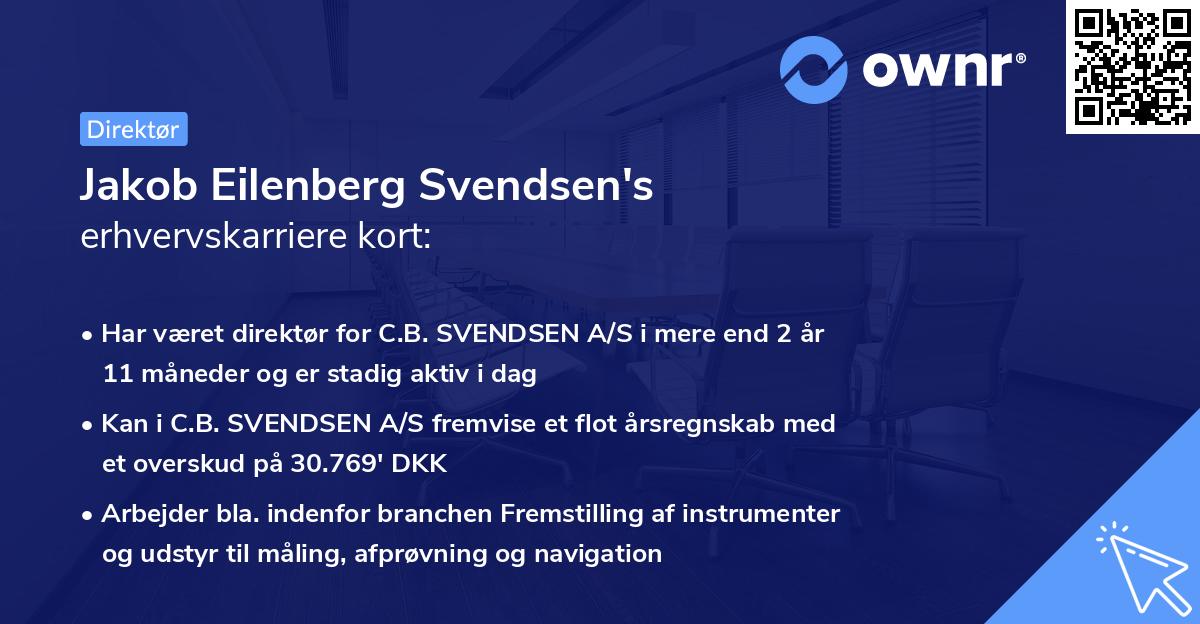 Jakob Eilenberg Svendsen's erhvervskarriere kort