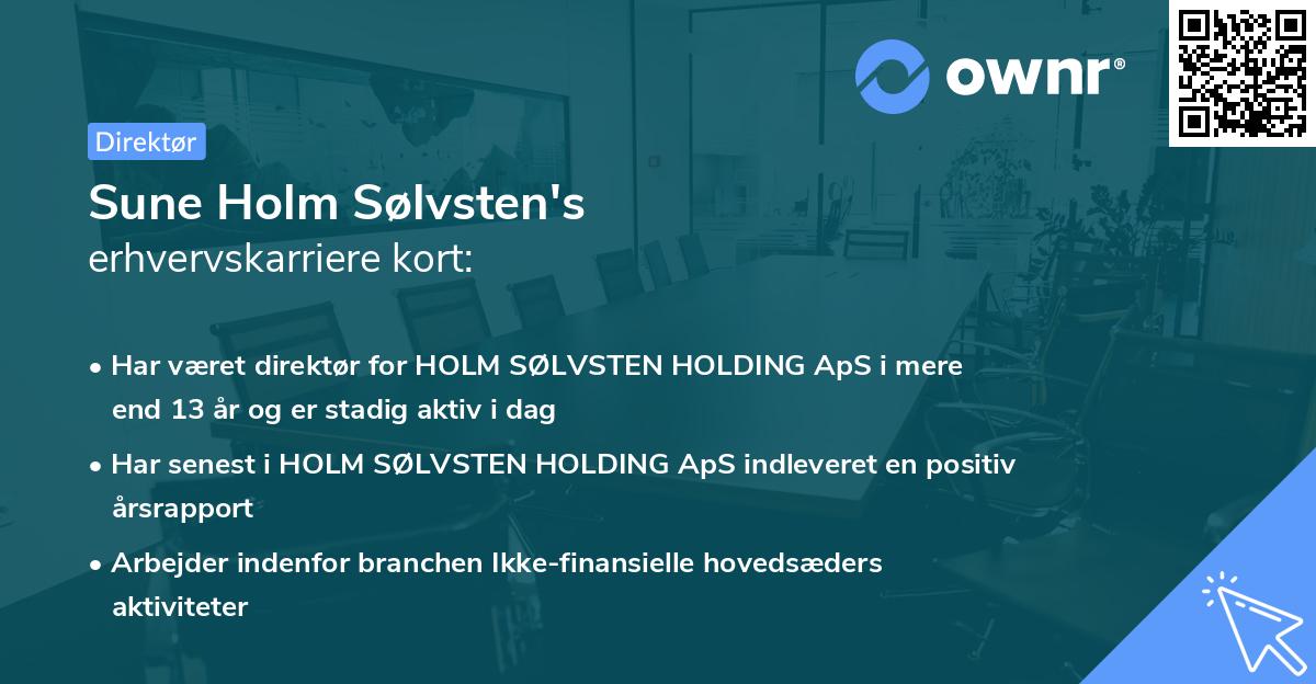 Sune Holm Sølvsten's erhvervskarriere kort