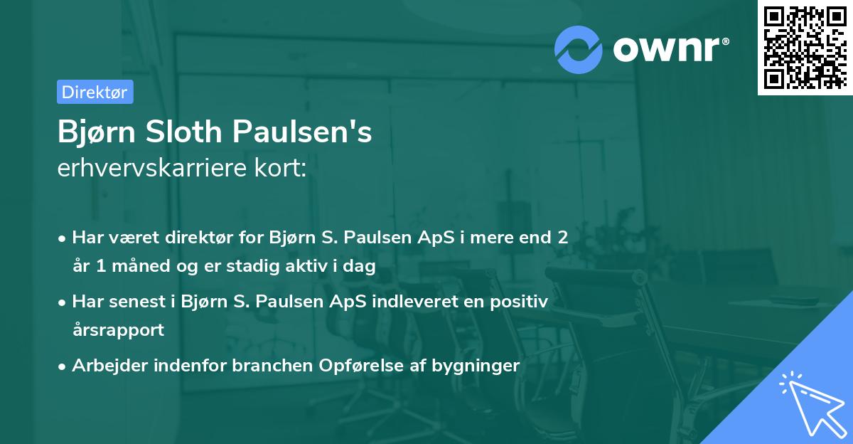 Bjørn Sloth Paulsen's erhvervskarriere kort