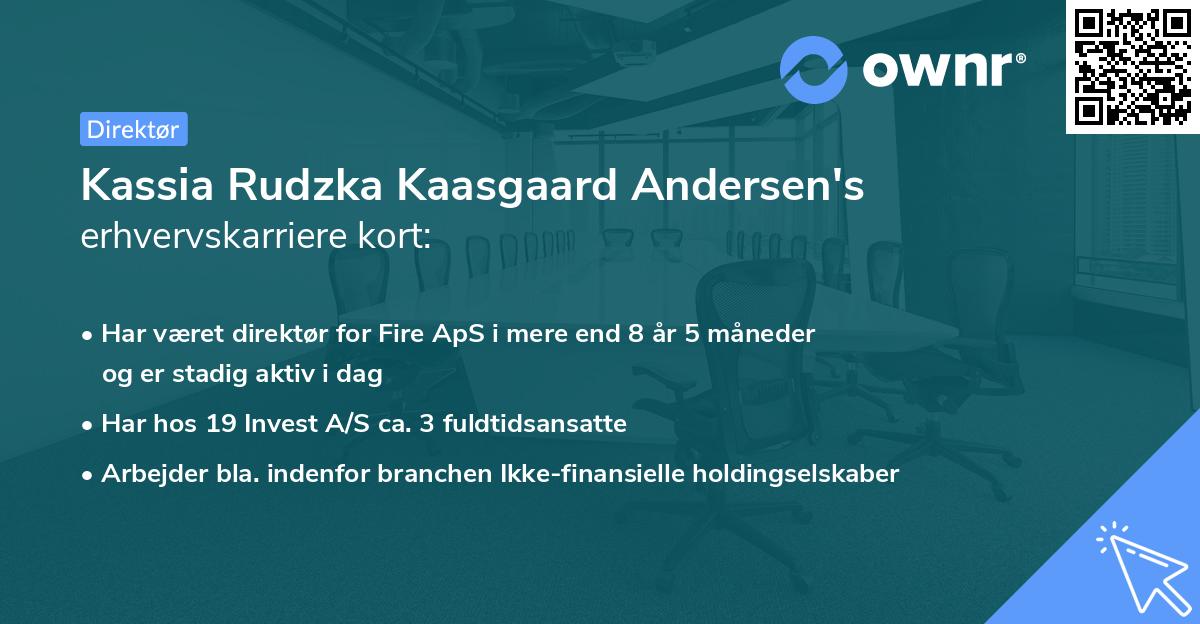 Kassia Rudzka Kaasgaard Andersen's erhvervskarriere kort