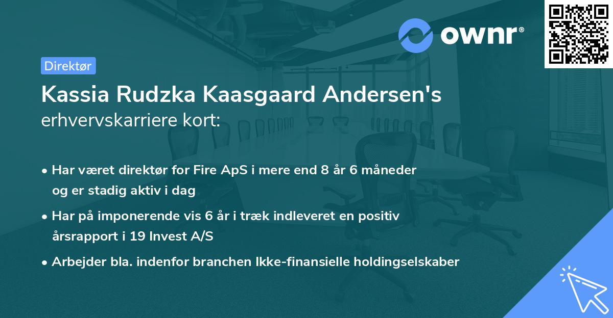 Kassia Rudzka Kaasgaard Andersen's erhvervskarriere kort