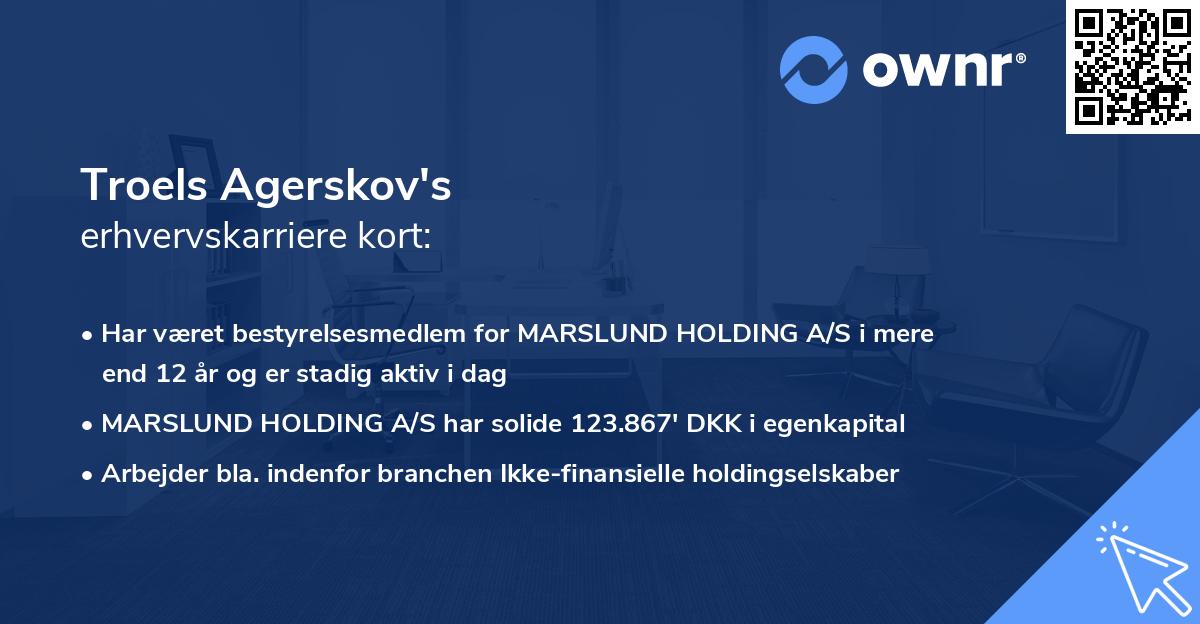 Troels Agerskov's erhvervskarriere kort