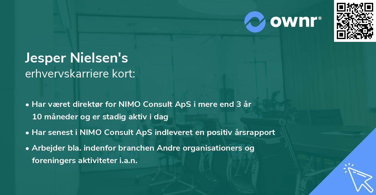 Jesper Nielsen's erhvervskarriere kort