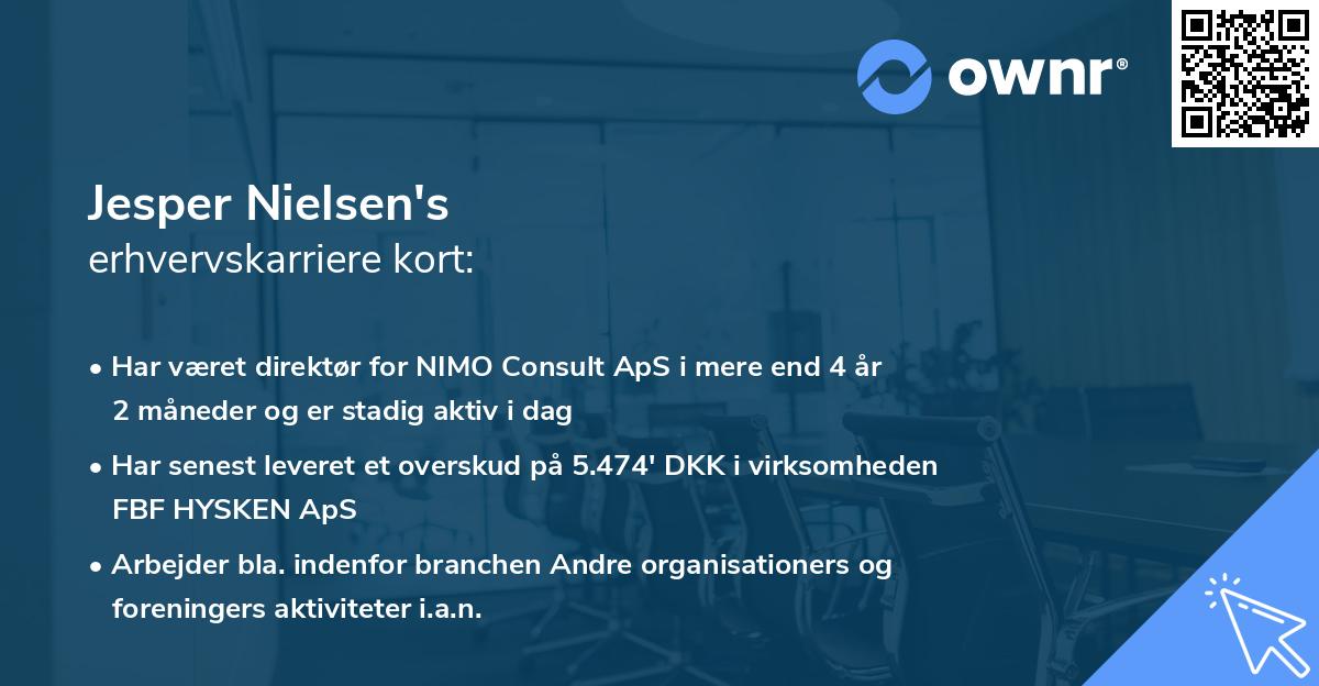 Jesper Nielsen's erhvervskarriere kort