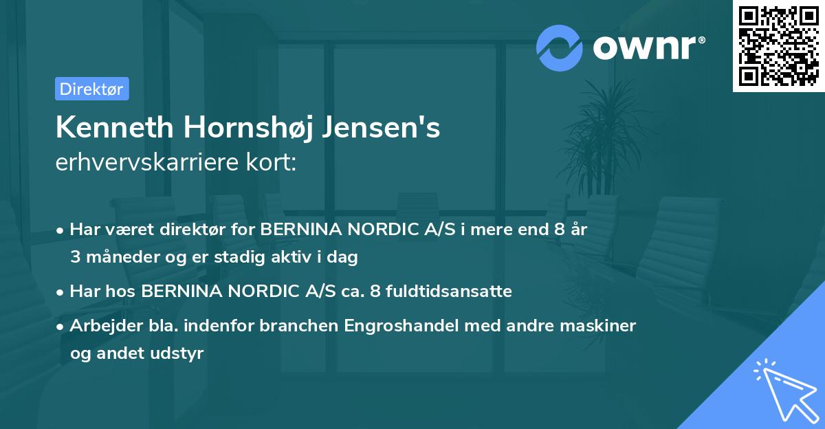 Kenneth Hornshøj Jensen's erhvervskarriere kort