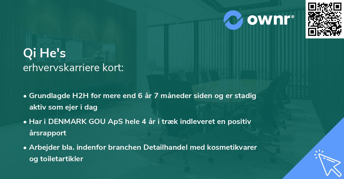 Qi He's erhvervskarriere kort