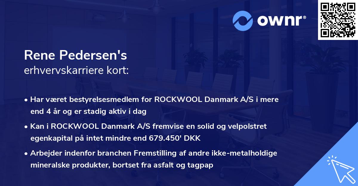 Rene Pedersen's erhvervskarriere kort