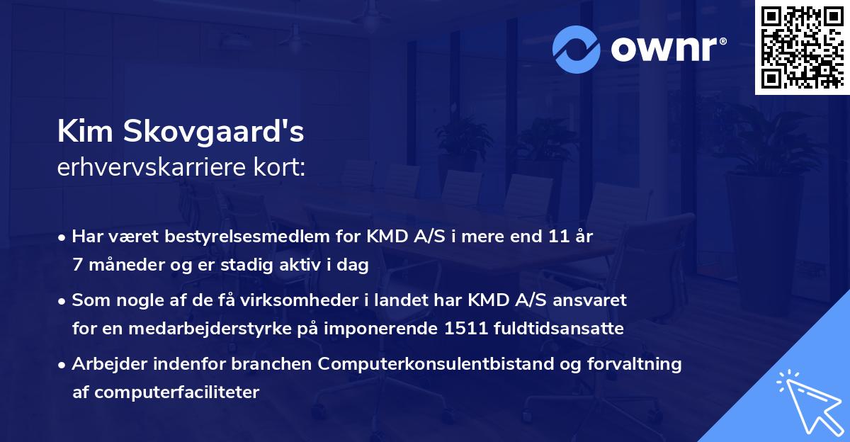Kim Skovgaard's erhvervskarriere kort