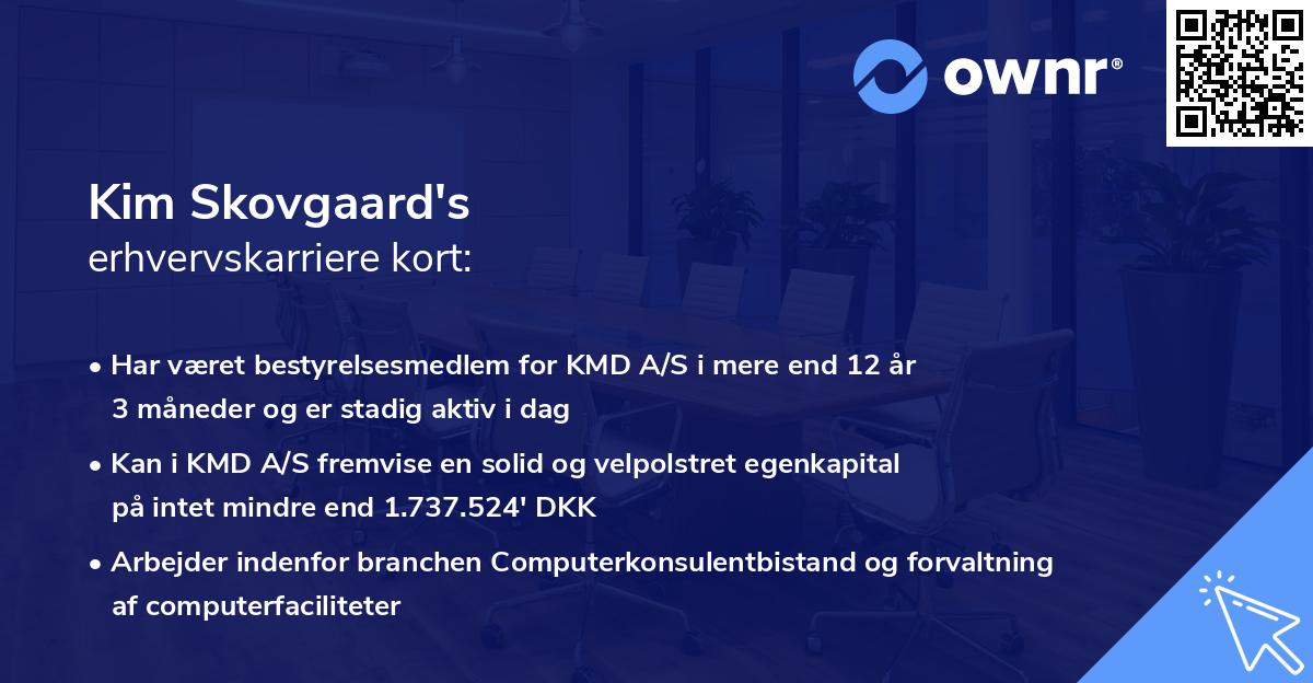 Kim Skovgaard's erhvervskarriere kort