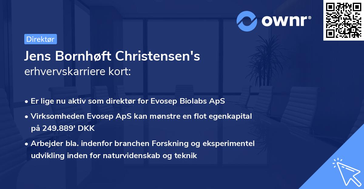 Jens Bornhøft Christensen's erhvervskarriere kort