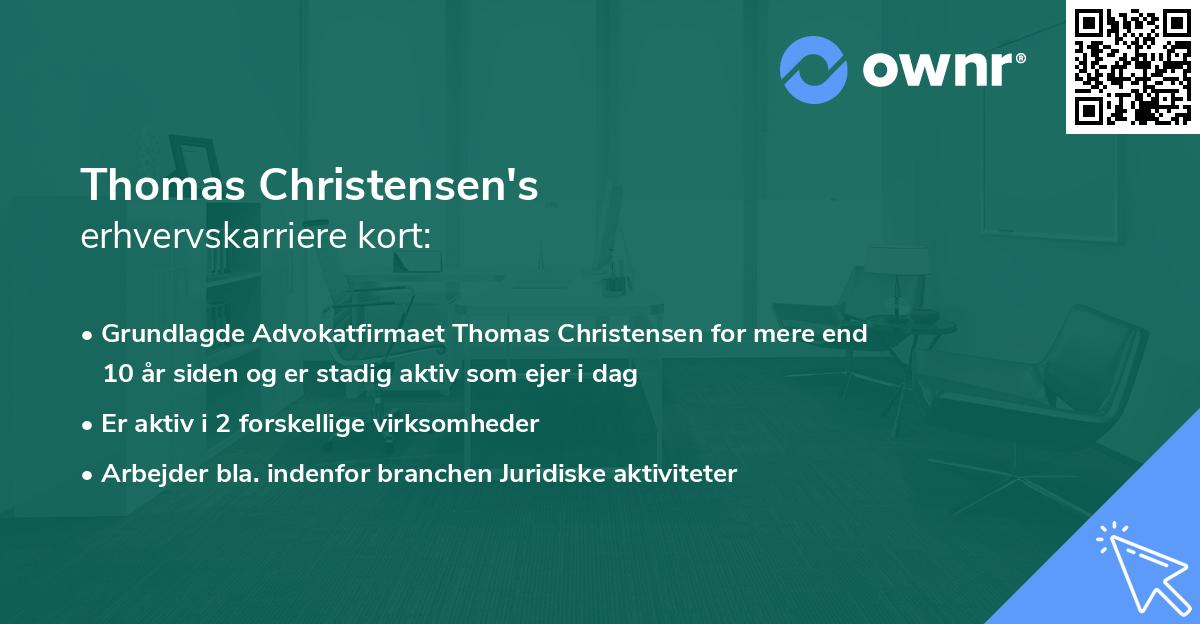 Thomas Christensen's erhvervskarriere kort