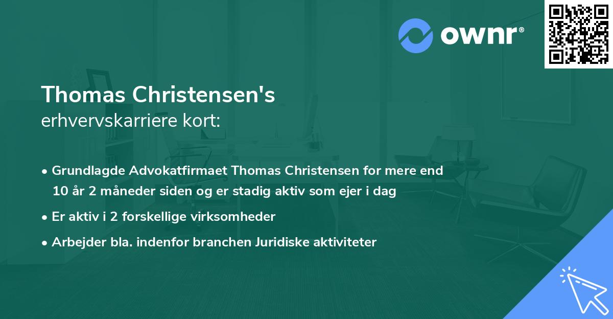 Thomas Christensen's erhvervskarriere kort