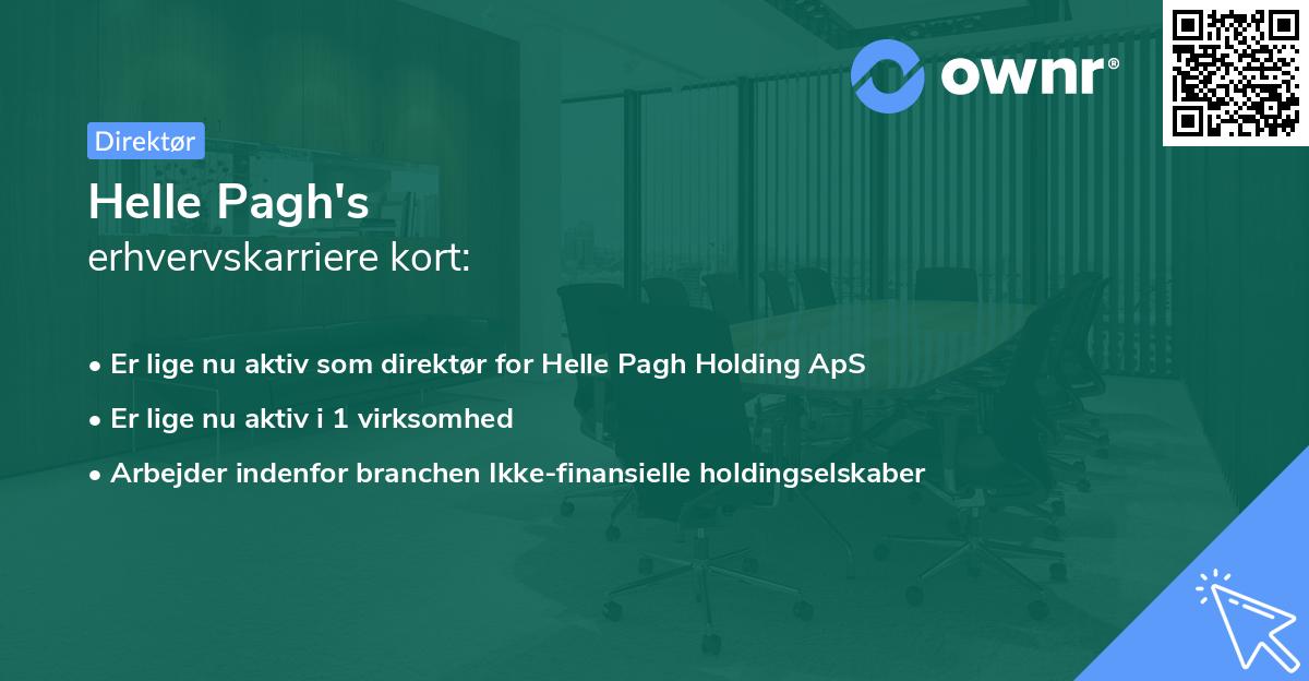 Helle Pagh's erhvervskarriere kort