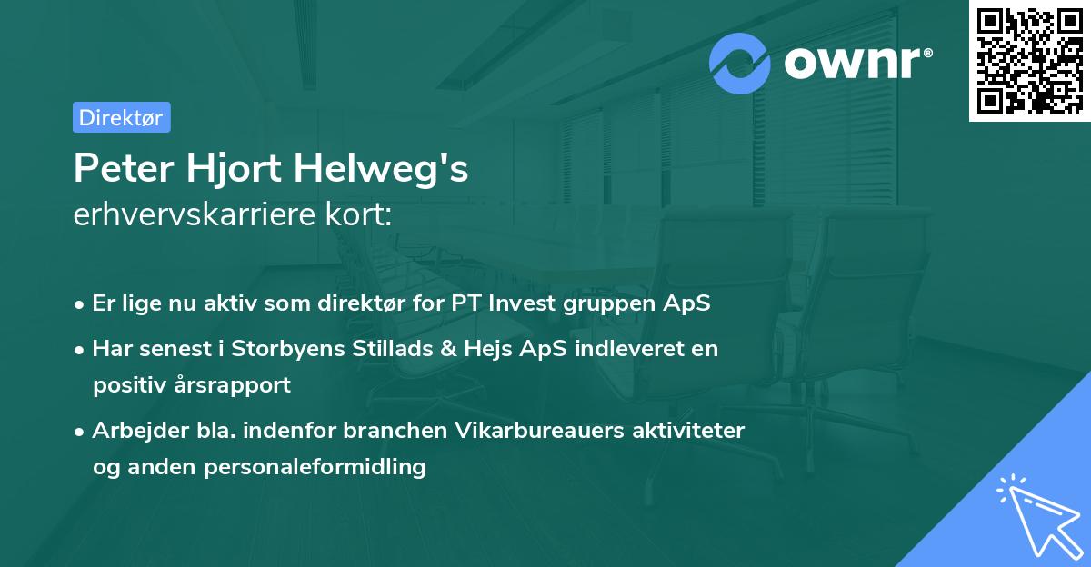 Peter Hjort Helweg's erhvervskarriere kort