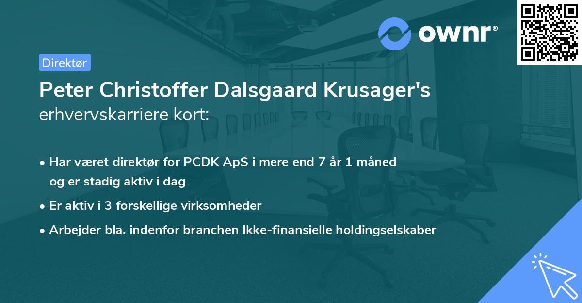 Peter Christoffer Dalsgaard Krusager's erhvervskarriere kort