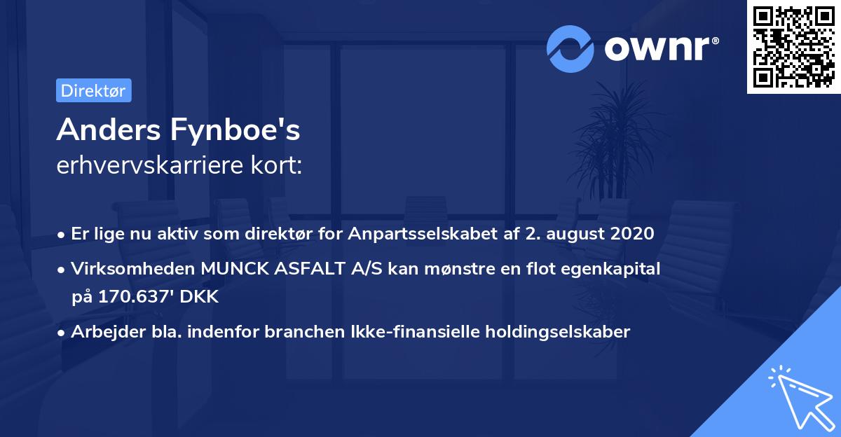 Anders Fynboe's erhvervskarriere kort