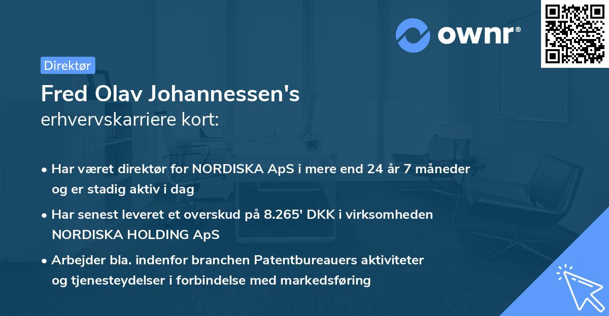 Fred Olav Johannessen's erhvervskarriere kort