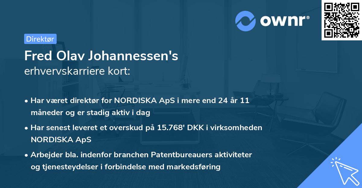 Fred Olav Johannessen's erhvervskarriere kort
