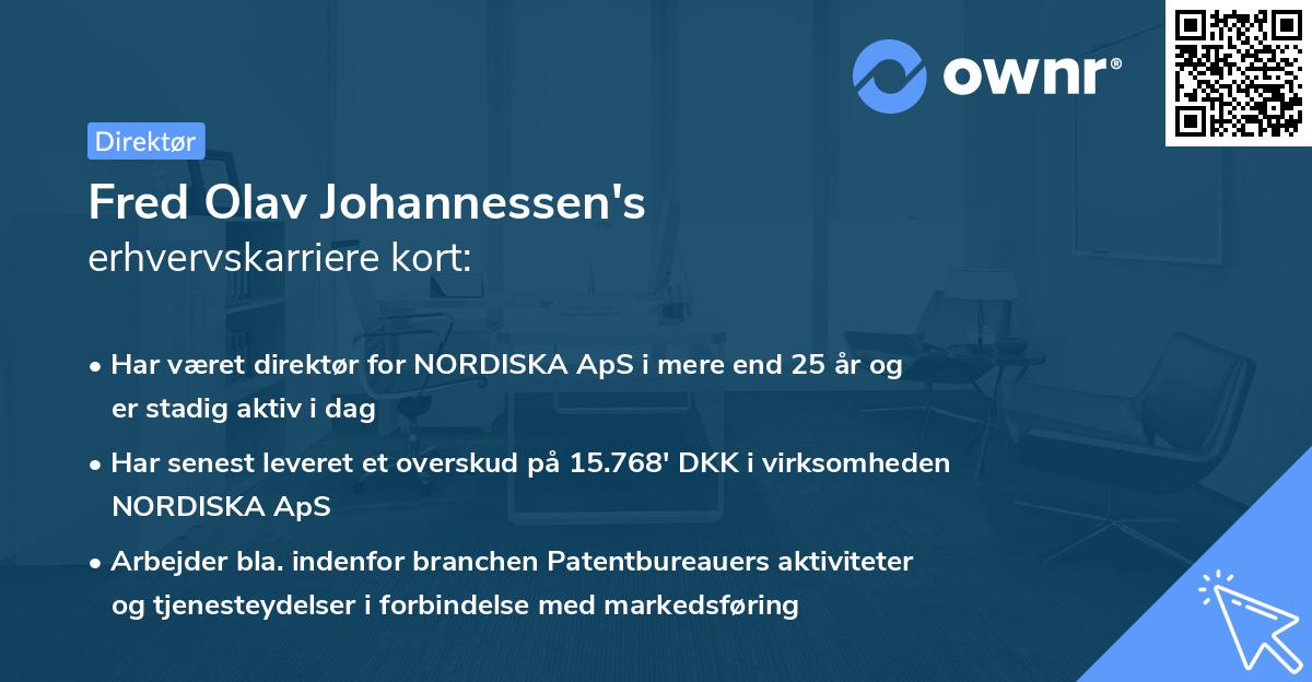 Fred Olav Johannessen's erhvervskarriere kort