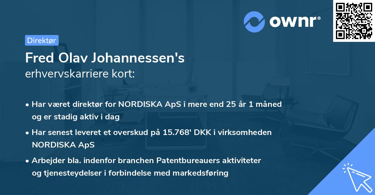 Fred Olav Johannessen's erhvervskarriere kort